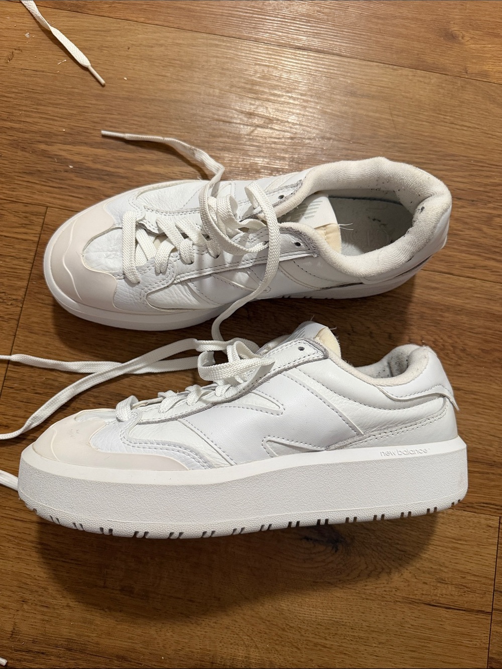 New Balance White Platform Sneakers for Women